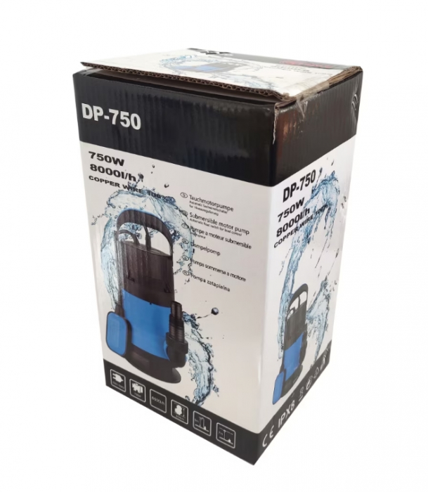 Pompa pentru apa murdara ( Hazna ) , DDT DP-750, 750 W, 8000 l/h, bobinaj cupru, cu plutitor [5]