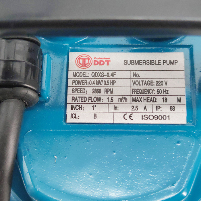 Pompa submersibila apa curata cu plutitor, DDT, QDXS-0, 4F, 400 W, 1.5 m³/h, 2860 Rpm, 18 Metri [4]