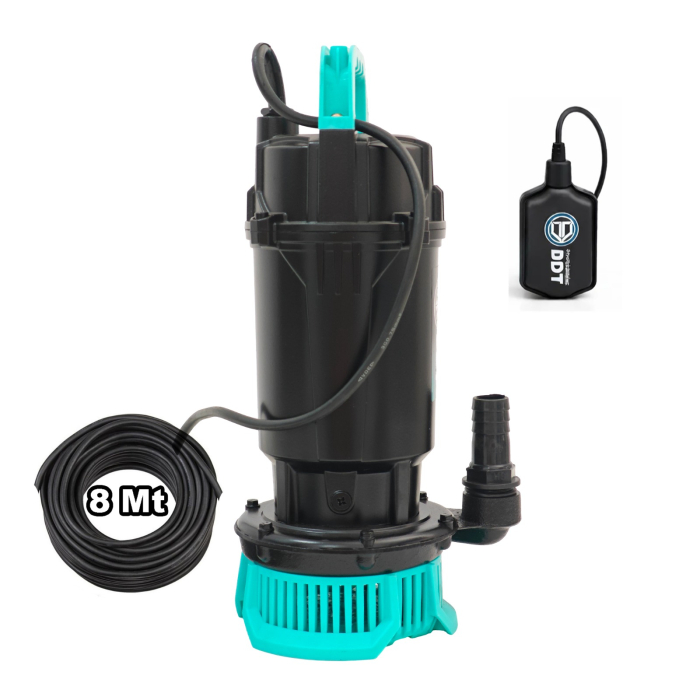 Pompa submersibila apa curata DDT cu plutitor  WQDS-0.6 – 0.75HP, 220V, debit 3 m³/h, bobinaj cupru masiv, refulare 25m [16]
