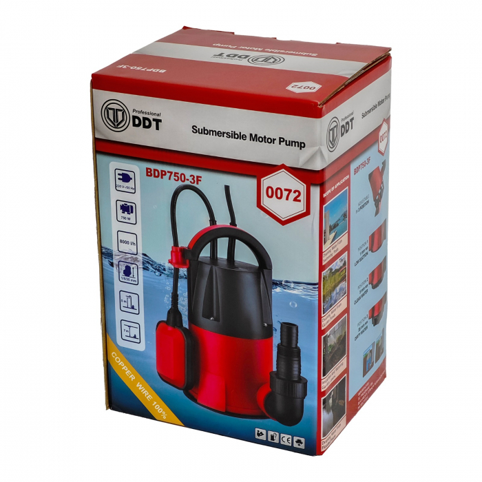 Pompa submersibila apa curata/murdara DDT BDP750-3F, 3in1, 750W [5]