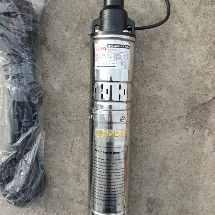 Pompa submersibila, DDT, QGD120 , 1.1 kW, Inox+Fonta, 20 m cablu, suruburi inox, 3 m³/h, 120 m RESIGILATA [3]