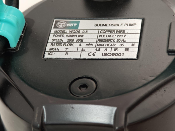 Pompa submersibila apa curata DDT WQDS-0.8 – 1.0HP, 220V, debit 3 m³/h, bobinaj cupru masiv, refulare 35m [3]