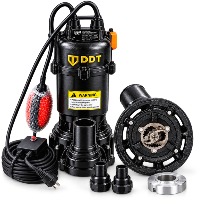 Pompa submersibila de apa murdara cu dublu tocator din inox si plutitor, DDT 3,1 kW cu debit 25 m³/h, mufa storz cu filet interior, buton on-off [2]