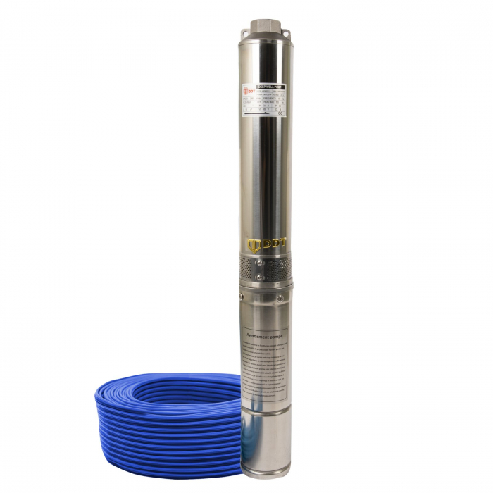 Pompa submersibila de mare adancime, DDT, 4SDM3-7, 1500 W, 7 m³/h, 7 turbine, Inox, 30 m cablu + Presostat electronic automat, DDT, LS-4 [3]