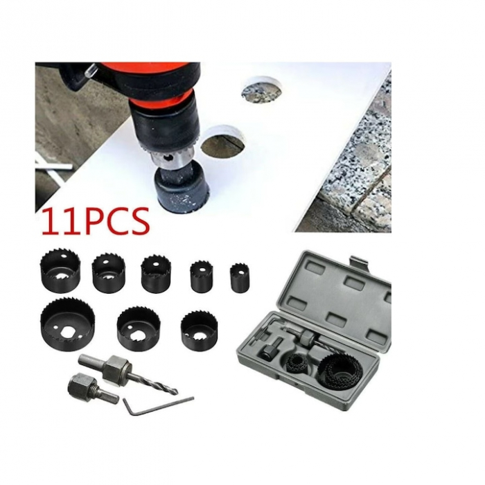 Set 11 freze pentru gaurit lemn, rigips, plastic 19 - 64 mm [10]