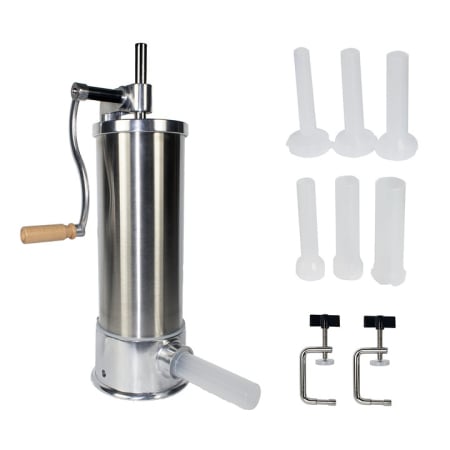 Masini de tocat+Masini de carnati - Aparat de umplut carnati 6Kg DDT VANES, 6 palnii incluse, inox alimentar, vertical