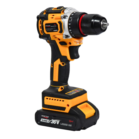 Bormașină cu acumulator DDT-KRISTAL 36V, 2 acumulatori Li-Ion 2.0Ah, motor fara perii (brushless), 2 viteze, cuplu reglabil, sistem autoblocaj,  valiză de transport [4]