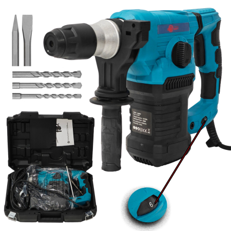 Accesorii masini de gaurit - Ciocan rotopercutor electric DDT, SDS-Plus – cu variator, 3 burghie si 2 dalti incluse, 1950 W, 760 rpm