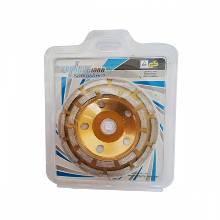 Disc diamantat 125 mm, cu segmente pentru slefuit suprafete beton, mozaic, marmura , Galben [3]