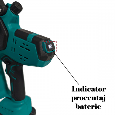 Drujba /mini fierastrau  cu acumulator DDT-CRISTAL, Indicator procentaj baterie, sistem de ungere automat, Lama+Lant 8" [9]