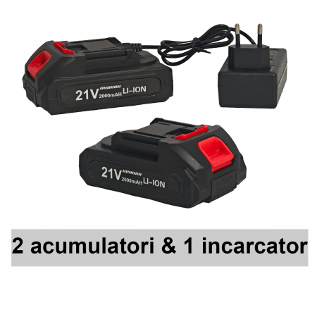 Drujba /mini fierastrau  cu acumulator DDT-CRISTAL, Indicator procentaj baterie, sistem de ungere automat, Lama+Lant 8" [11]