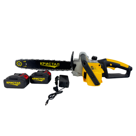 Drujba ,mini fierastrau cu 2 acumulator DDT-CRISTAL, 48V,1600W,4800rot/min,5A,Brushless, Motor fără perii, Lungimea lamei de 405mm, 2 lame,2 lanturi,Ideala pentru taierea lemnelor de foc [1]