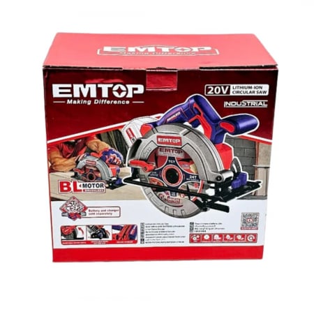 Fierastrau circular cu 1 acumulator 4.0AH, motor fara perii (brushless), 185mm - ELCS18511, EMTOP [1]