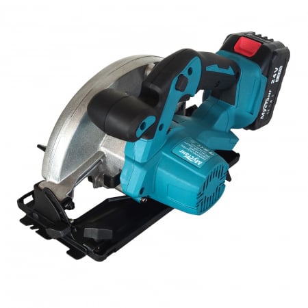 Fierastrau circular cu 2 acumulatori, DDT-MUSTANG, Model nou, disc 185 mm, 2 acumulatori 24 V, 4 Ah [2]