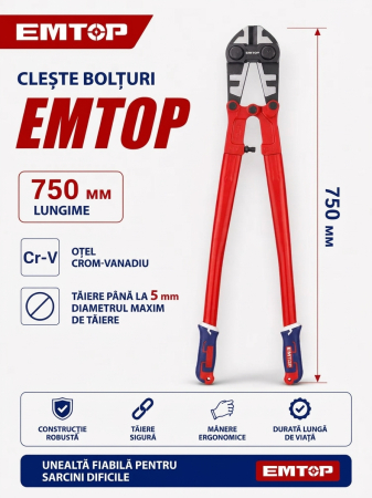 Emtop - Foarfeca de taiat fier-beton/bolturi  30" - EBCR3001, EMTOP