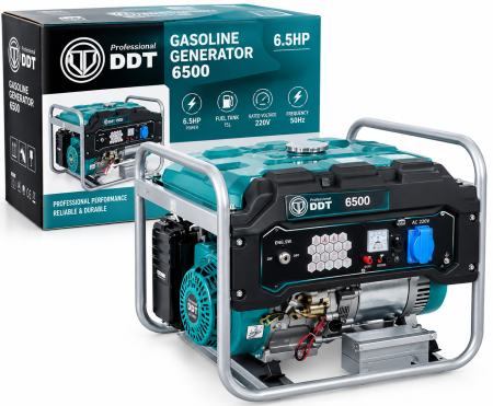 Generator pe benzina DDT Professional max 6.5KW, Pornire Electrica, Voltmetru, Circuit Breaker, Baterie 12V 18A [0]