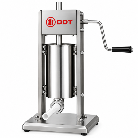 Masina profesionala de umplut carnati, verticala, DDT, 5kg, inox, cu reductor, sistem mecanic, 10 palnii incluse [1]