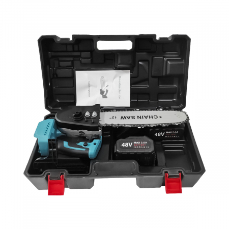 DRUJBA CU 2 ACUMULATORi , DDT , LAMA 12 " ( 34 CM ) , LANT 34 CM , 24 V , 2 AH , REZERVOR ULEI , POMPITA UNGERE , MODEL 2023 [1]