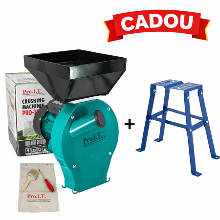 Mori electrice - Moara Cuva Mare macinat cereale, boabe si stiuleti, DDT PRO.I.T., 3900 W, 3000 rpm, 4 site de rezerva, 320 kg/h, 20 de ciocanele, bonus sac, surubelnita si perie