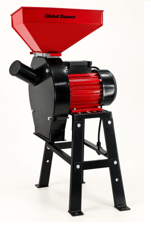 Mori electrice - Moara electrica cu suport pentru cereale, boabe si stiuleti (2 in 1), Global Dawer, 3500 W, 200 kg/h