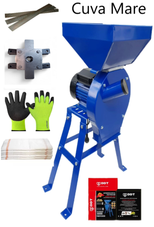 Mori electrice - Moara electrica cu Suport pentru cereale, boabe si stiuleti porumb, Cuva Mare, DDT, 3.5 kW, 3000 rpm, 200 Kg/h