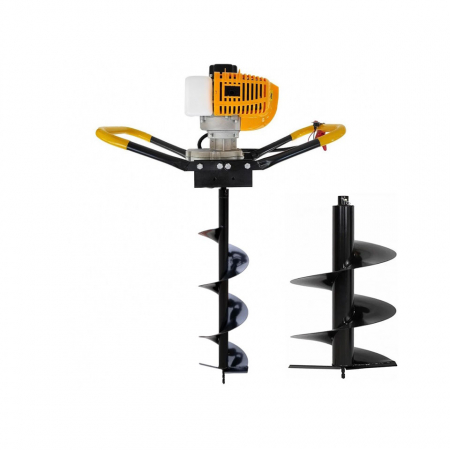 Motoburghie si Burghie - Motoburghiu / foreza pamant Mustang 4 Cp, 8000 Rpm + Burghiu 150 mm si 300 mm