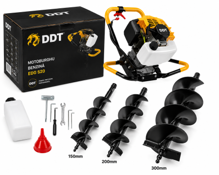 Scule și Unelte electrice - Motoburghiu pe benzină DDT 4CP + Burghiu 150/200/300mm