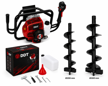 Scule și Unelte electrice - Motoburghiu pe benzină DDT 6CP + Burghiu 200/300 mm