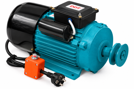 Accesorii motoare - Motor electric monofazat DDT, 2.2 kW, 3000 Rpm, bobinaj CUPRU, cu protectie la suprasarcina, FULIE INCLUSA, buton on-off