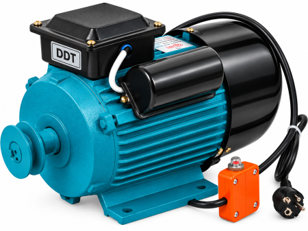 Accesorii motoare - Motor electric monofazat DDT, 3 kW, 3000 rpm, bobinaj CUPRU, cu protectie la suprasarcina, FULIE INCLUSA, buton on-off