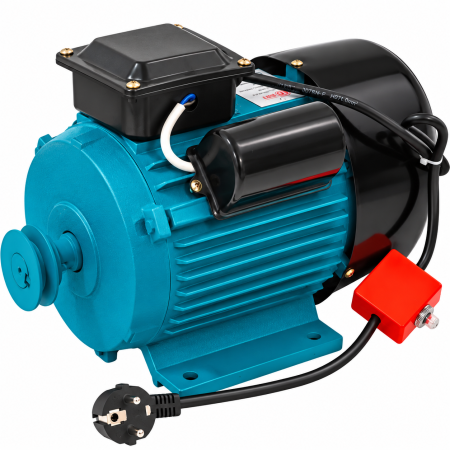 Accesorii motoare - Motor electric monofazat DDT, 4 kW, 3000 Rpm, bobinaj CUPRU, cu protectie la suprasarcina, FULIE INCLUSA, buton on-off