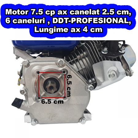 Motor pe benzina DDT-Profesional 7.5 Cp, Ax canelat 25 mm, 4 timpi, 200 CC, 3.6 L Rezervor [4]