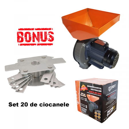 Mori electrice - Moara electrica pentru cereale, Cuva Mare,  DDT, 3.5 kW, 3000 rpm, 200 kg/h, 2 kituri de ciocanele incluse