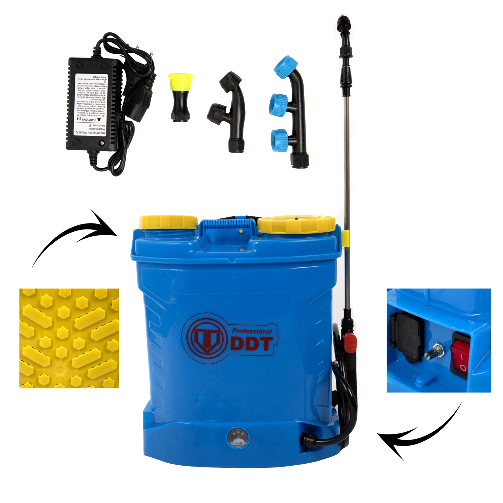 Pachet pompa de stropit electrica, 12L, DDT, 12v, 5.5 bar, 3 duze stropit si atomizor electric [1]