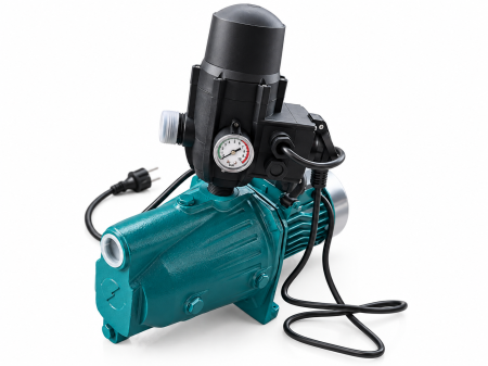 Pachet Pompa de suprafata JET100P, 1.5kW, 60L/min, 50m, 1" cu buton pornire-oprire si bobinaj masiv cupru, inaltimea de refulare 50 m , adancimea de absortie 7 m + Presostat electronic automat DDT LS- [2]