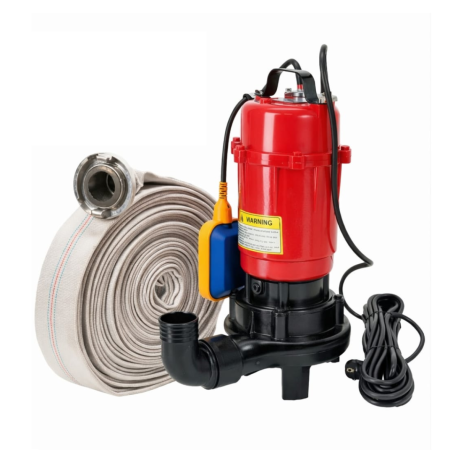 Pachete - Pachet promo Pompa apa murdara (WC, fosa, hazna), cu Cutit Tocator si Plutitor, DDT, WQCD-2-3.0, 3000W + Furtunul de pompier 2'' 20 m, 8 bari, cu cuple