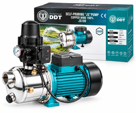 Pompe apa de suprafata - Pachet promo Pompa autoamorsanta de suprafata, DDT, JS100, 2200 W, 3000l/h + Presostat electronic automat DDT LS-4