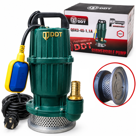 Pompe apă și Hidrofoare - Pompa submersibila apa curata cu plutitor, DDT, QDX1.5-45-1.1, 1100 W, 3 mc/h, 1 tol