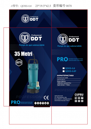 Pompa submersibila apa curata cu plutitor , DDT , QDXS-0,8 , 800 W , 3 m³/h , 2860 Rpm , 35 Metri [4]