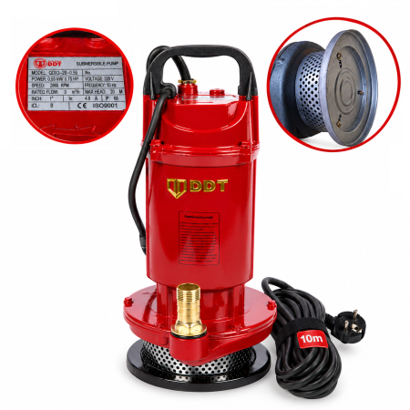 Pompe apă și Hidrofoare - Pompa submersibila, DDT, QDX20, 550 W, Rosu/Negru