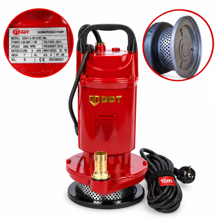 Pompe apă și Hidrofoare - Pompa submersibila, DDT, QDX35, 850 W, Rosu/Negru