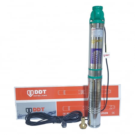 Resigilate - Pompa submersibila de adancime, DDT, 4QJD2-8, 1100 W, 8 turbine, Inox/Fonta - RESIGILATA