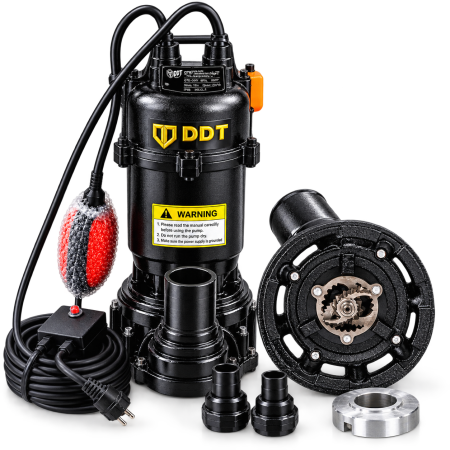 Pompa submersibila de apa murdara cu dublu tocator din inox si plutitor, DDT 3,1 kW cu debit 25 m³/h, mufa storz cu filet interior, buton on-off [1]