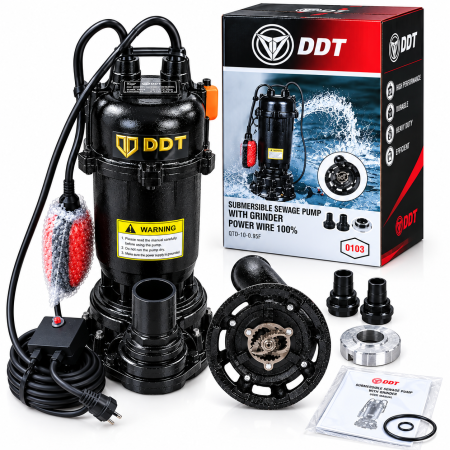 Pompe apa murdara - Pompa submersibila de apa murdara cu dublu tocator din inox si plutitor, DDT 3,1 kW cu debit 25 m³/h, mufa storz cu filet interior, buton on-off