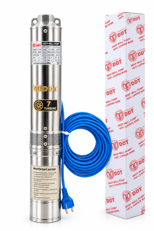 Pompe submersibile - Pompa submersibila de mare adancime, DDT, 4SDM3-7, 1500 W, 7 m³/h, 7 turbine, Inox, 30 m cablu