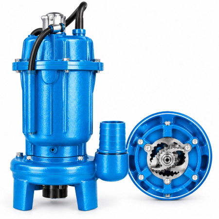 Pompa submersibila pentru apa murdara cu plutitor si tocator dublu din inox DDT WQCD10, 3.5 kW, 15 m³/h, Hmax 6 m, 220V [1]