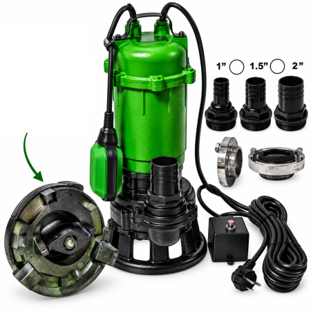 Pompa submersibilă pentru apă murdară  cu tocator si plutitor DDT Professional WQCD10-10-0.95F, 3100W, 25000 L/h, 10 m ,cutit profesional [1]