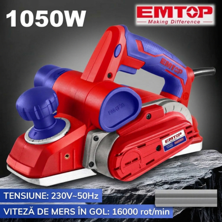 Emtop - Rindea electrica 1050W, adancime de lucru 3mm - EECR1051, EMTOP