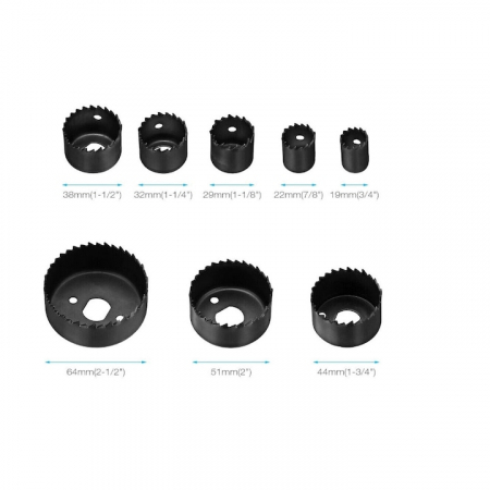 Set 11 freze pentru gaurit lemn, rigips, plastic 19 - 64 mm [2]