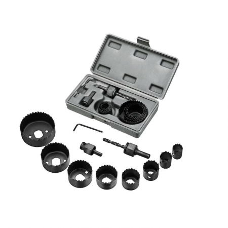 Accesorii masini de gaurit - Set 11 freze pentru gaurit lemn, rigips, plastic 19 - 64 mm